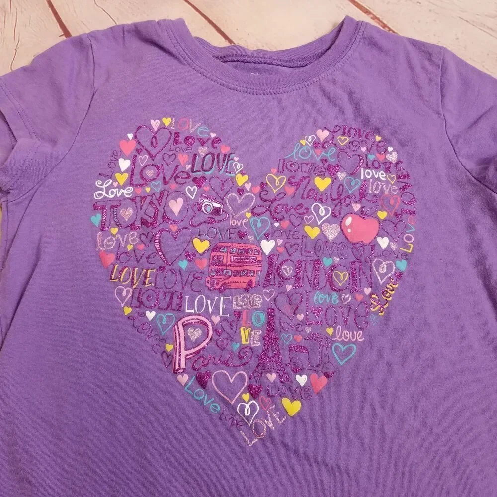Children's place heart love shirt M 7/8